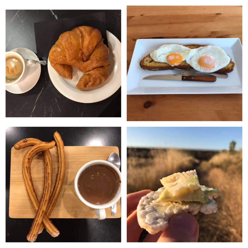 Assortment of breakfasts available on the Camino.
