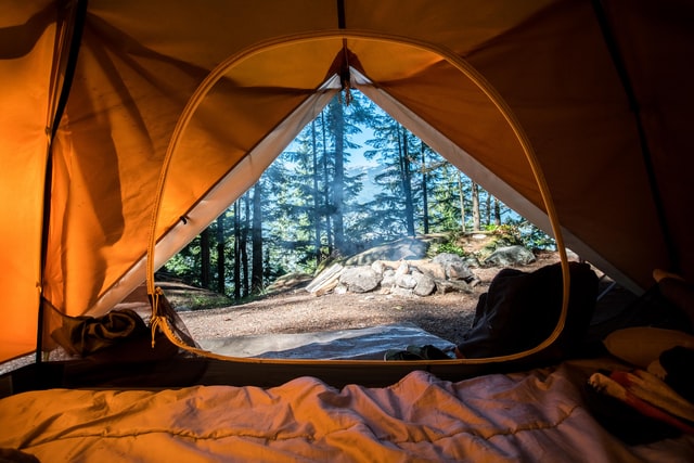 tent and outdoors