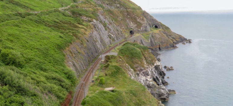 Greystones cliff walk in Ireland.