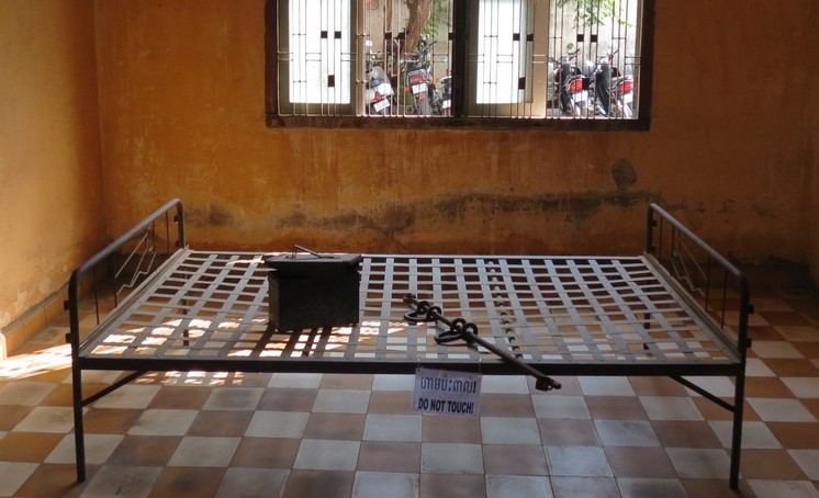 A cell in the S21 prison in Phnom Penh